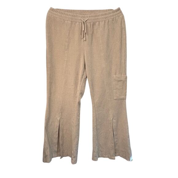 Anthropologie Daily Practice Corduroy Kick Flare Cargo Pull On Pants Medium Tan - Picture 1 of 10